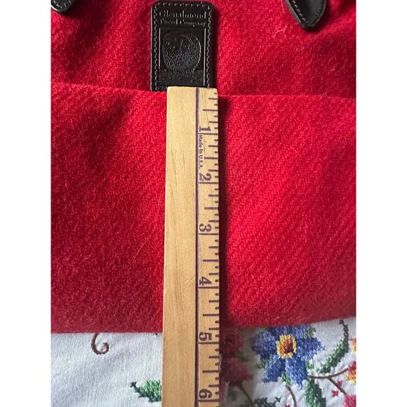 Harris Tweed red Handbag vintage brown leather top handles classic Scotland 13x9 - Picture 9 of 16